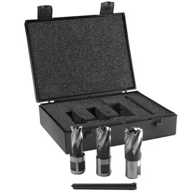 Coffret de 3 fraises à carotter hss courtes - 14 / 18 / 22 mm