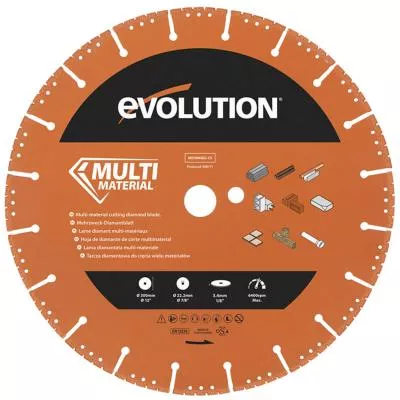 Disque diamant Evolution 300 mm pour scie à béton multi-matériaux.