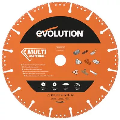 Lame diamantée multi-matériaux segmentée 230 mm, alésage 22,2 mm pour démolition.