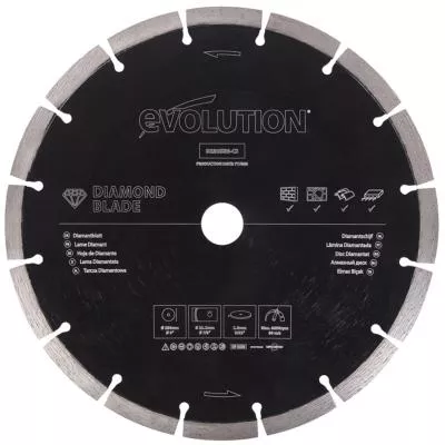Lame diamantée segmentée 230 mm pour maçonnerie et béton armé, alésage 22,2 mm.