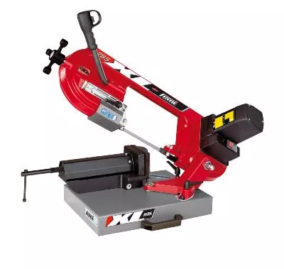 Scie à ruban portative FEMI 785XL 1600W avec lame bimétallique, coupe métaux ferreux et non ferreux, capacité de coupe 205 mm.